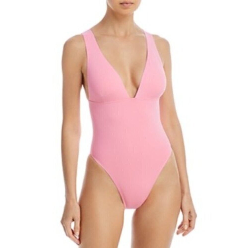 L*Space Fused Katniss Classic One-Piece in pink size large NWOT